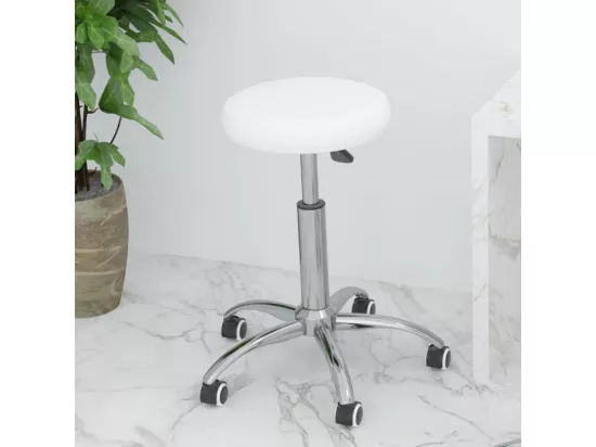 Chaise de bureau pivotante Blanc Similicuir