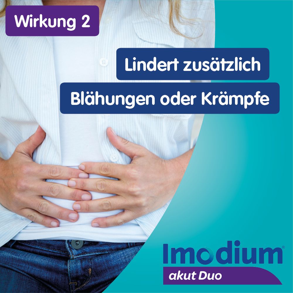Imodium® akut Duo bei akutem Durchfall mit Blähungen