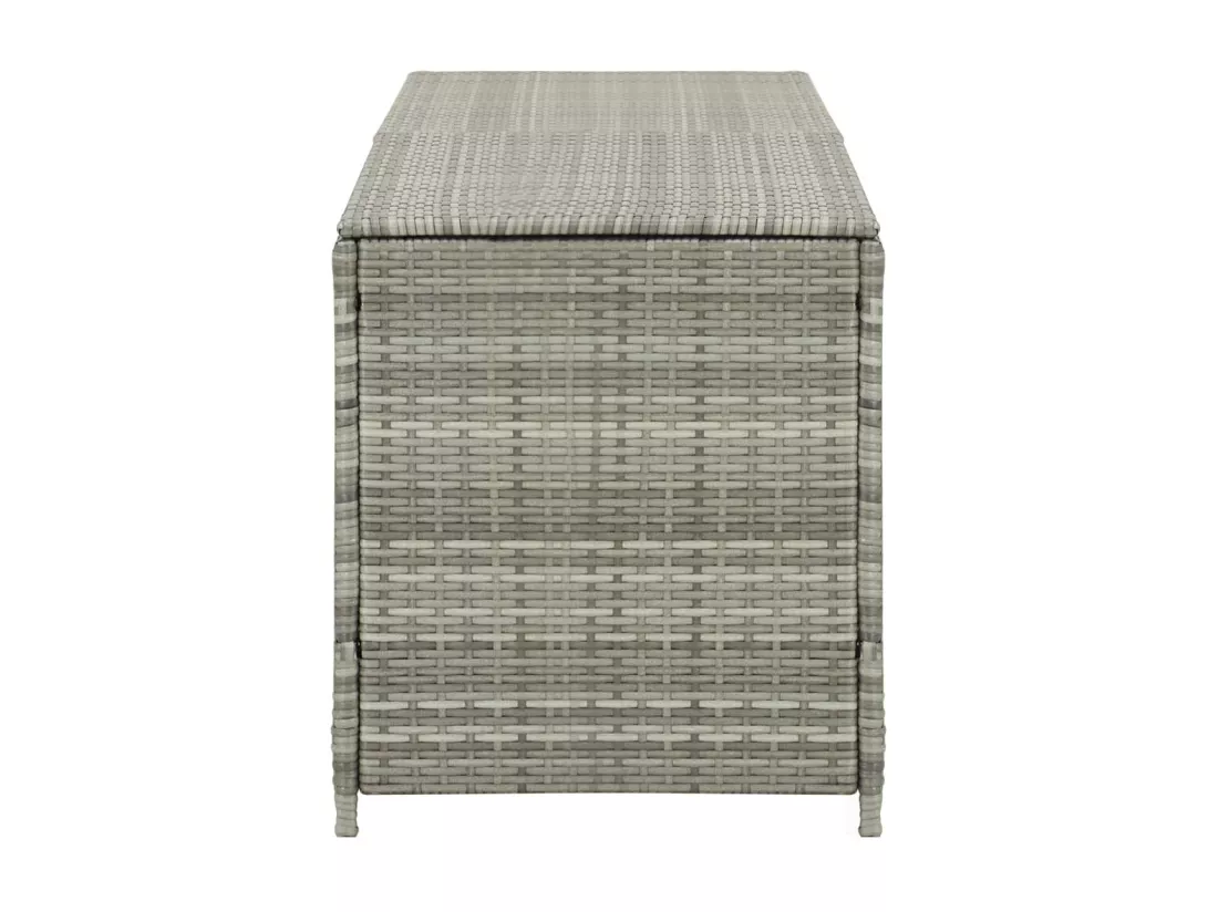 Boîte de rangement de jardin résine tressée 200x50x60 cm gris