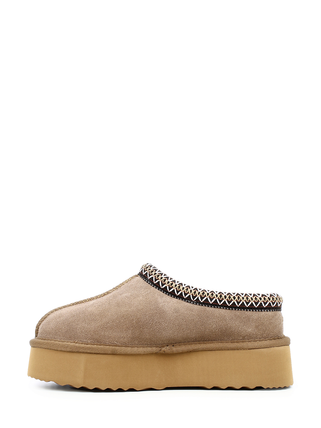 CPH Comfort Chestnut Platform Suede Wool Slippers