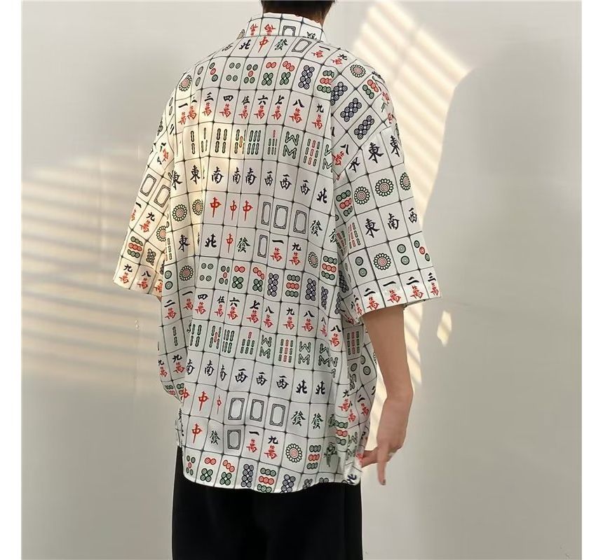 jaywoon - Mahjong-shirt met korte mouwen en print