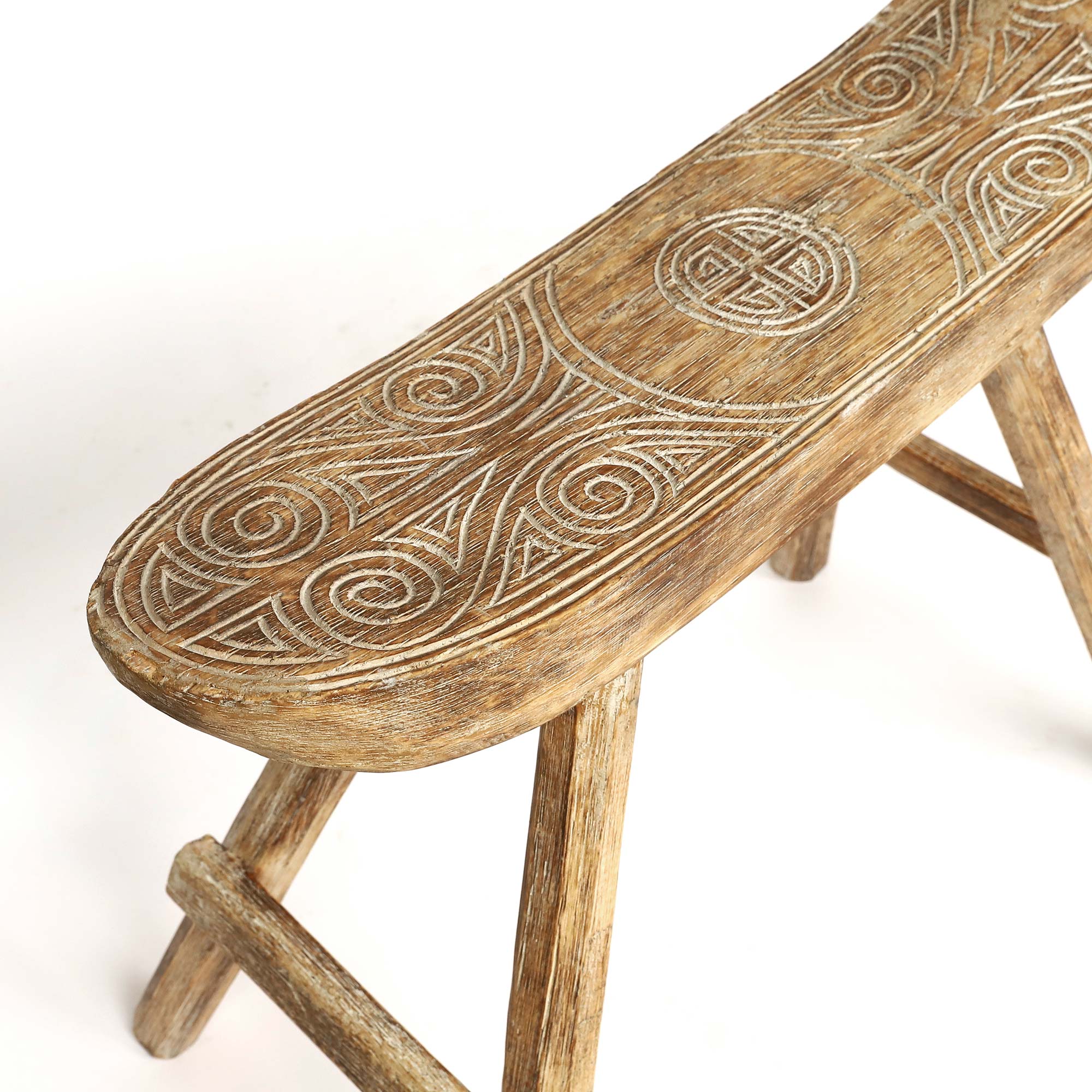 Hocker aus Albesiaholz, H 48 cm, B 66 cm, L 16 cm von fischer's lagerhaus