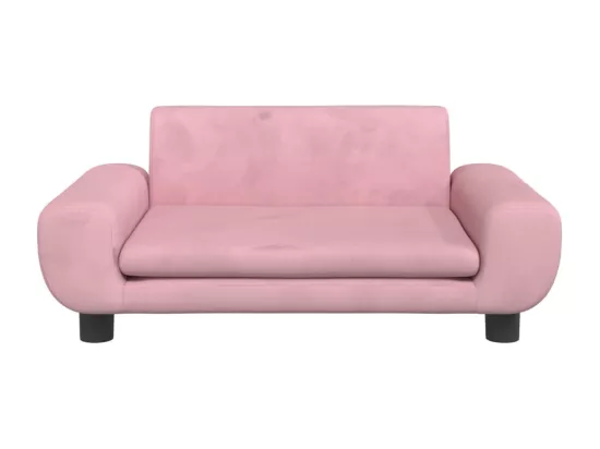 Canapé pour enfants rose 70x45x33 cm velours