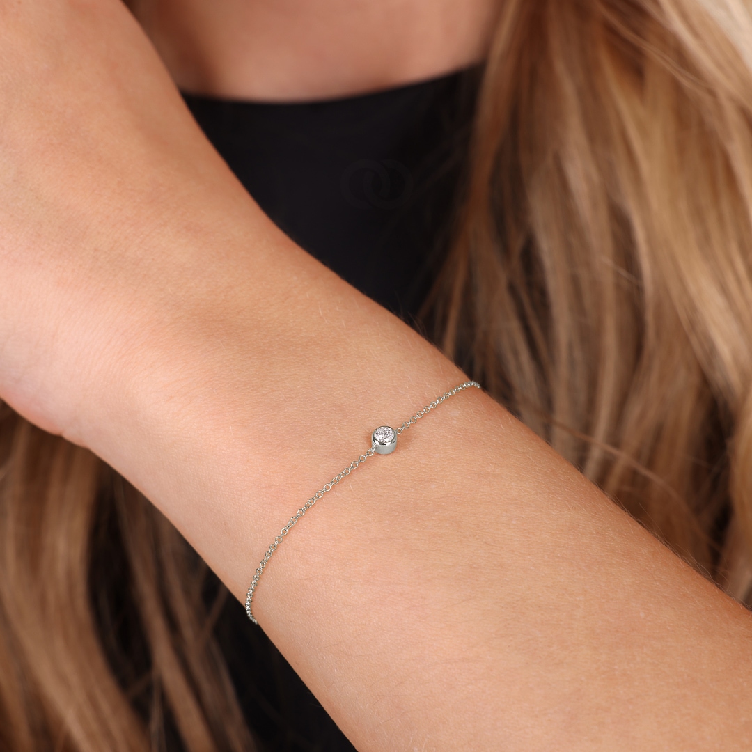 Armband 750/18 K Weissgold mit Diamant 0.10 ct H/si