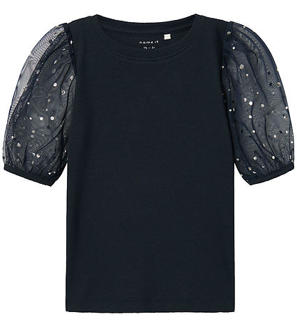 Name It T-Shirt - NmfRaya - Dark Sapphire m. Punkte