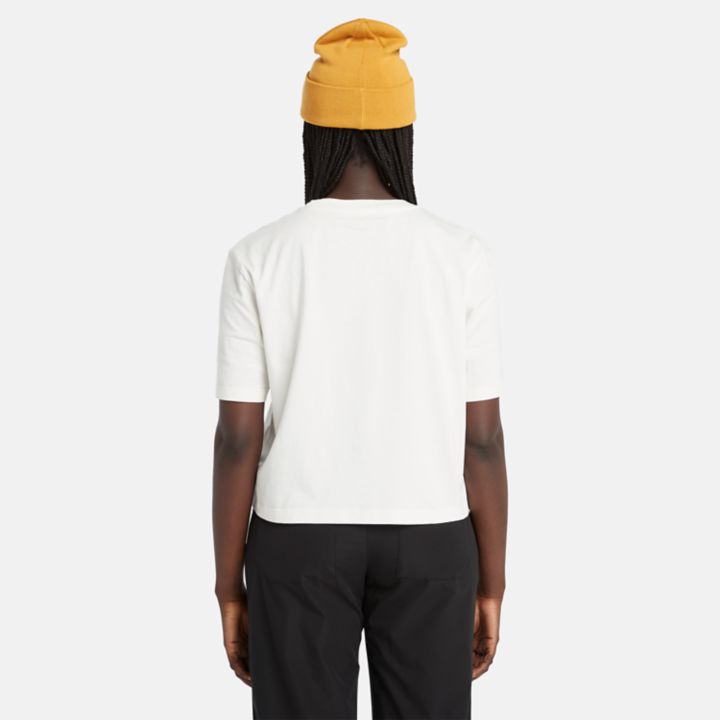 Camiseta cropped feminina branca