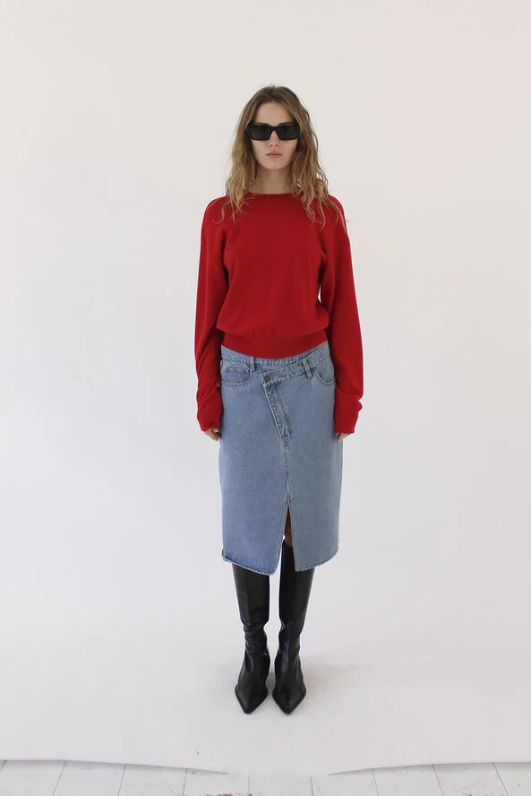Designers Remix Miles Midi Skirt Medium light denim