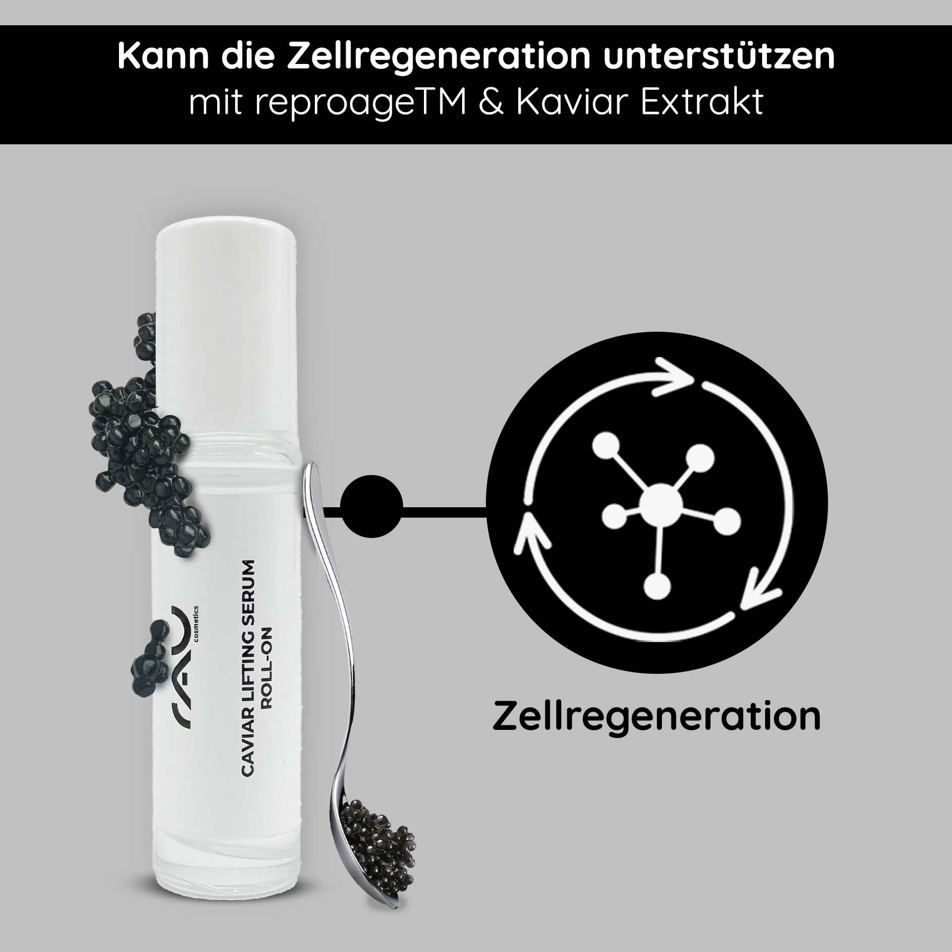 RAU Caviar Lifting Serum Roll-On - Anti-Falten Serum mit reproage