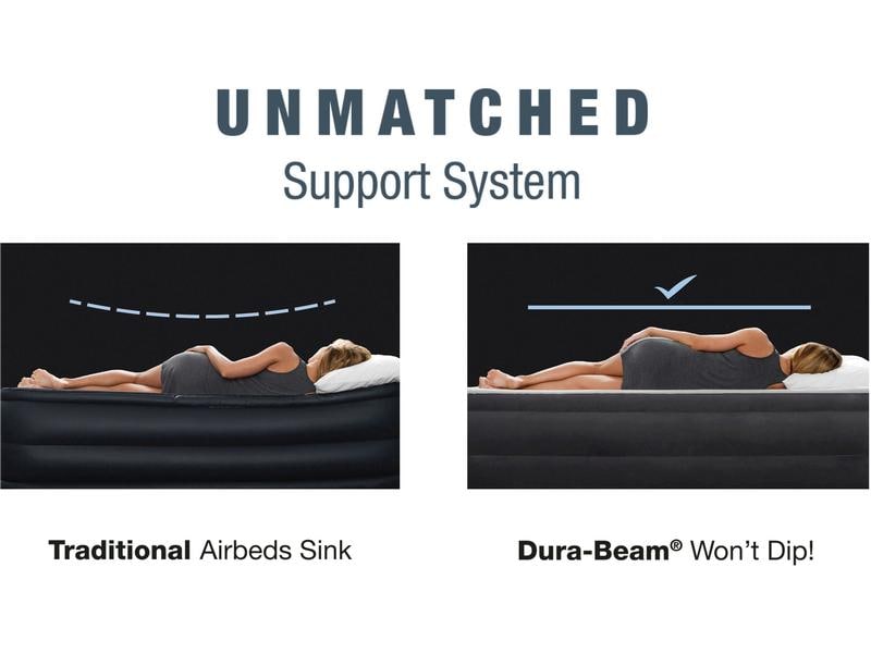 Intex Luftbett Dura Beam mit Headboard Queen 152 x 236 x 46 Luftbett mit integrierter Pumpe