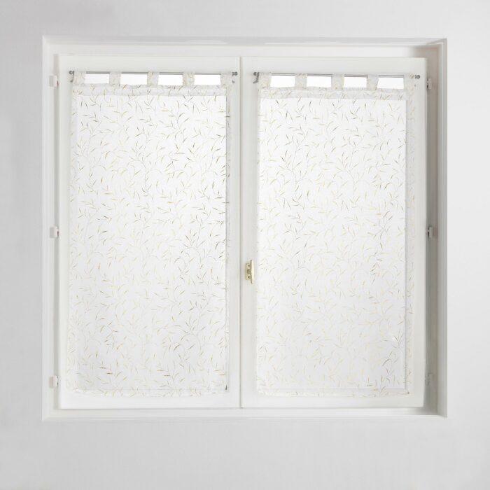 PAIRE DROITE PASSANTS 60X160CM VOILE METALLISE MAISSA