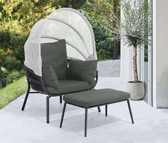 Leco Sessel mit Fußhocker