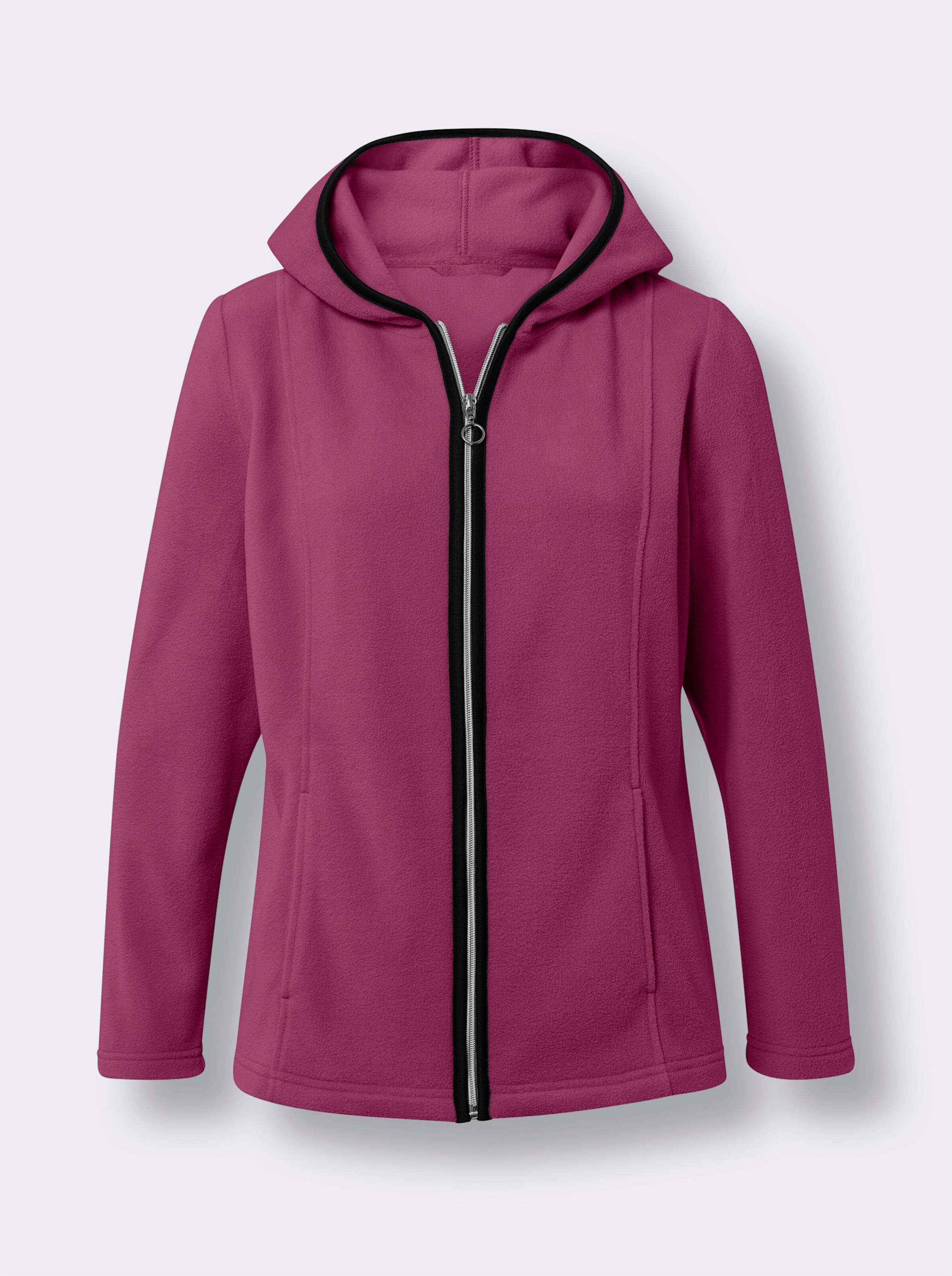 Fleecejacke mit Kontrast-Akzenten