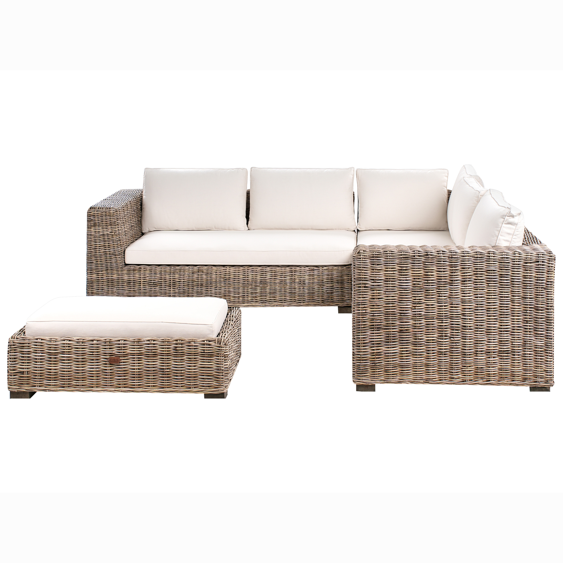 Beliani - RINELLA - Loungeset 5-zits - Grijs - Rotan
