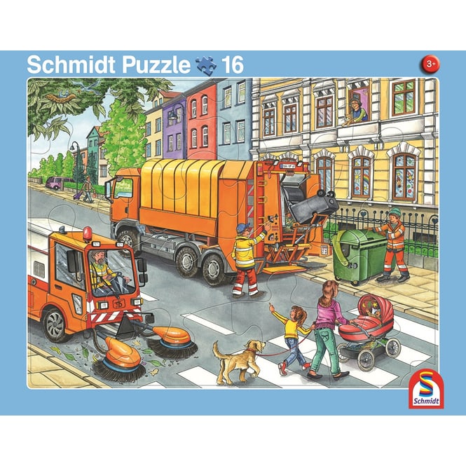 Rahmenpuzzle - Müllauto und Baustelle - 2er Set