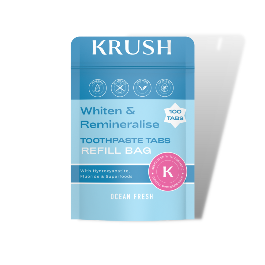 Krush Whiten & Remineralise tannkremtabletter refill 100 stk