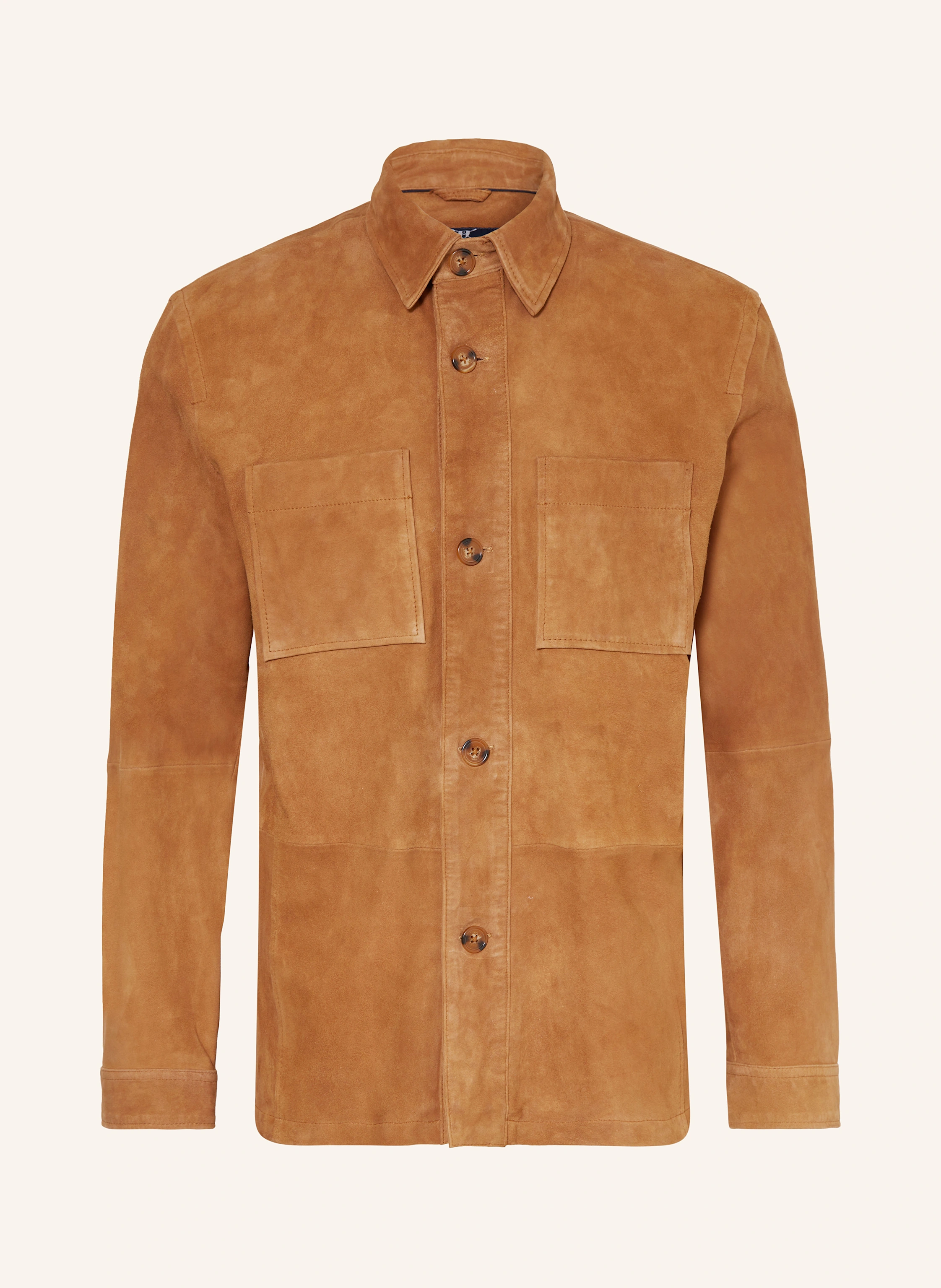 STROKESMAN'S Leder-Overshirt