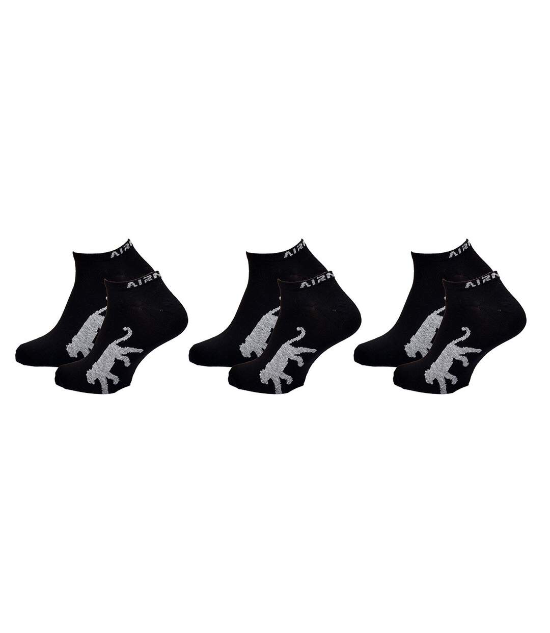 Chaussettes Homme AIRNESS Qualité et Confort-Assortiment modèles photos selon arrivages- Pack de 6 Paires AIRNESS SNEAKER noires