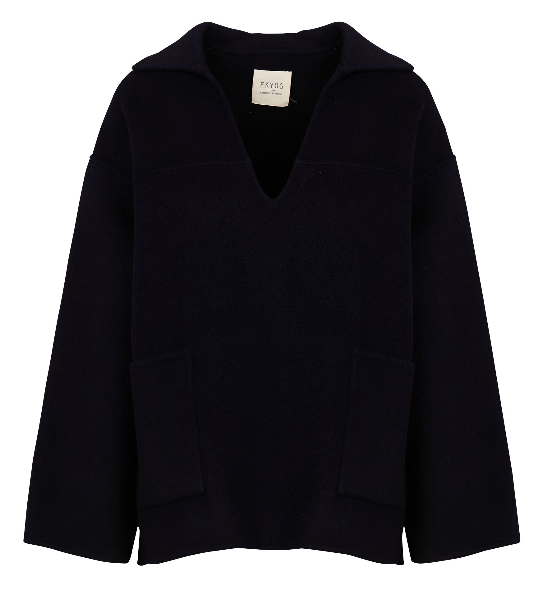 RITCH - Manteau col chemise en laine| Bleu