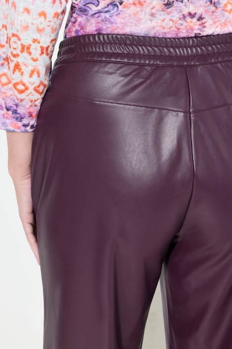 Culotte, weites Bein, Lederoptik