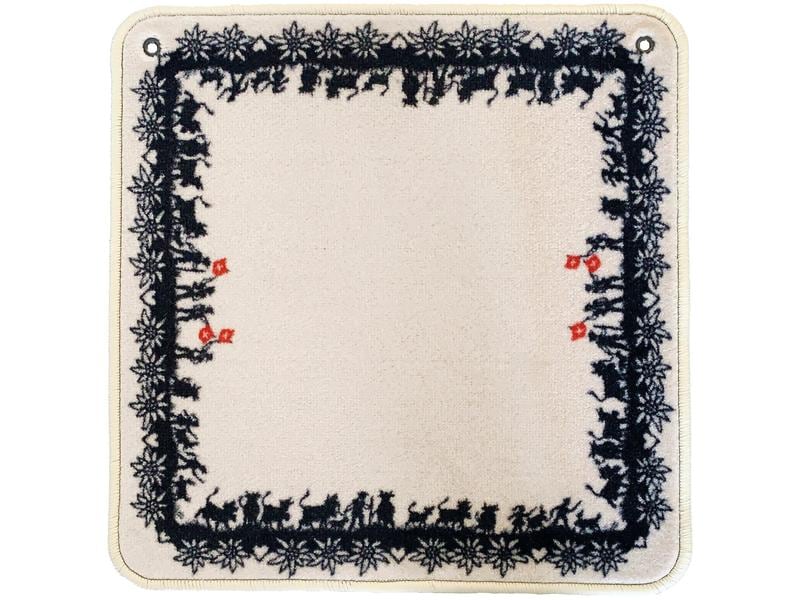 AGM Jass Scherenschnitt Jassteppich beige/schwarz 60 x 60 c Im traditionellen Scherenschnittdesign
