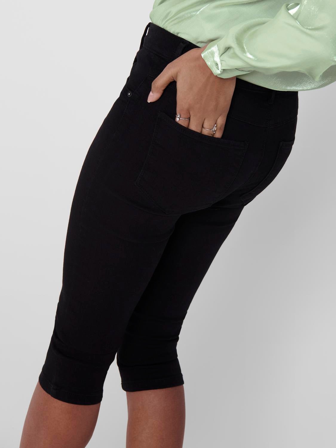 ONLRAIN Mittlere Taille Skinny Fit Jeans-Shorts Black