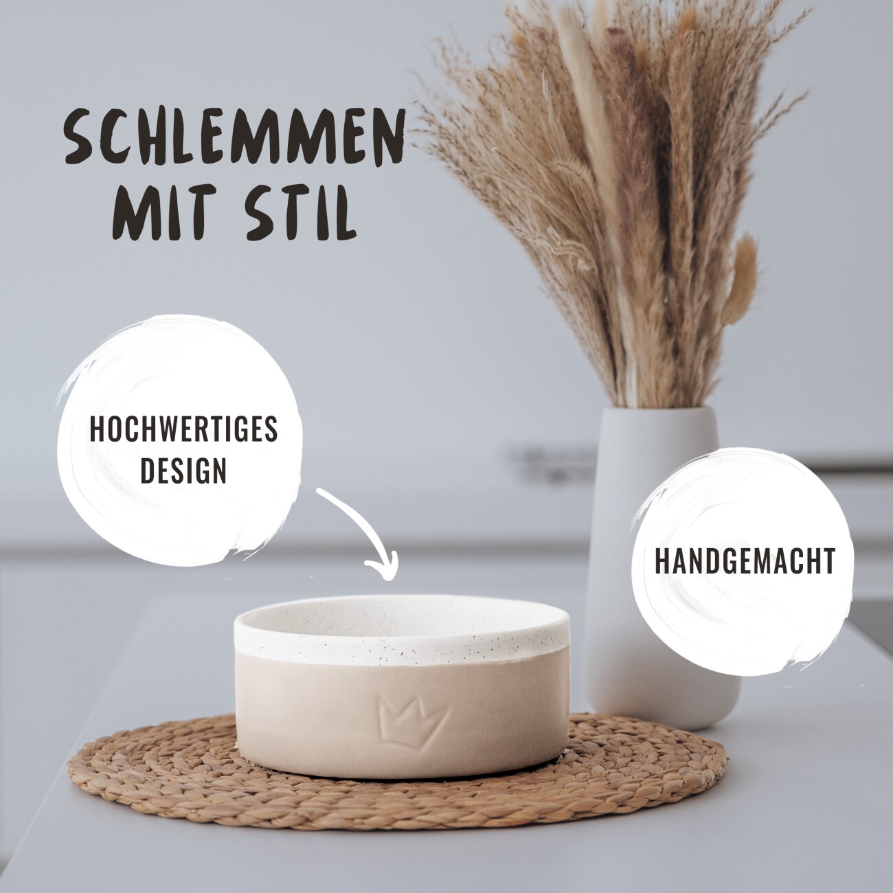 Rudelkönig Keramiknapf 900ml - Rutschfester Hundenapf 0,002 cm³