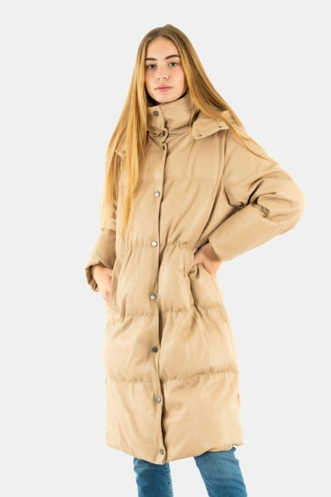 blousons et vestes guess jeans emilie long jacket g133 smoked peach