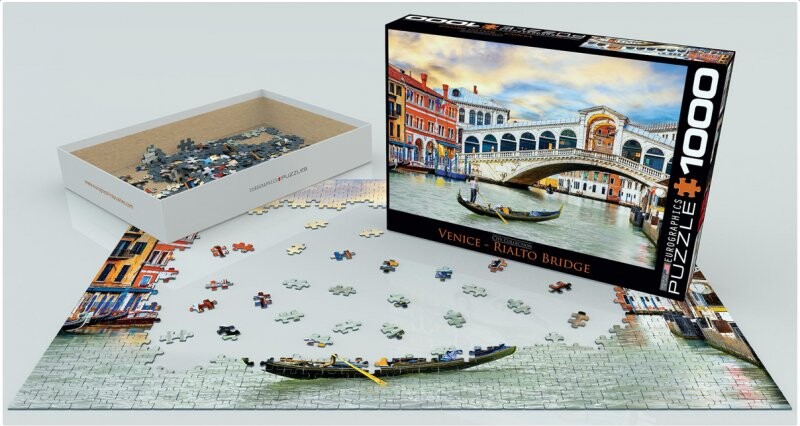 Puslespil Med 1000 Brikker - Venice, Rialto Bridge