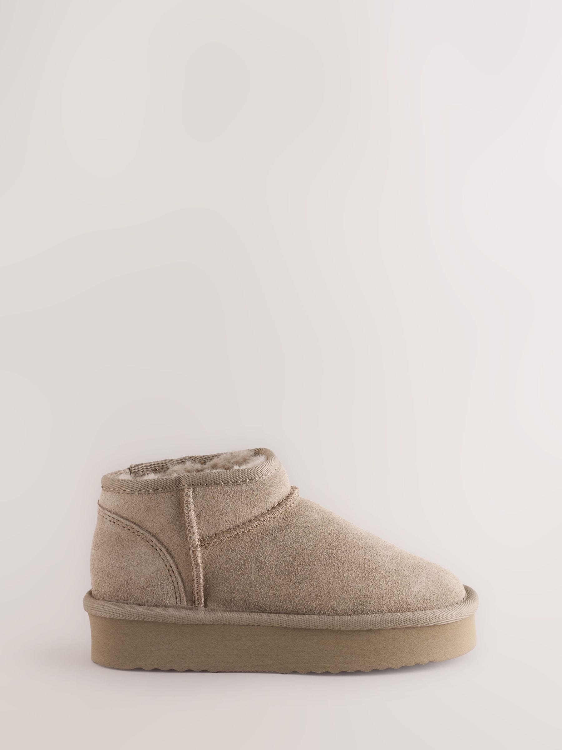 Lichtbruin - Lage schoenen mini warmgevoerde waterafstotende suède Boots