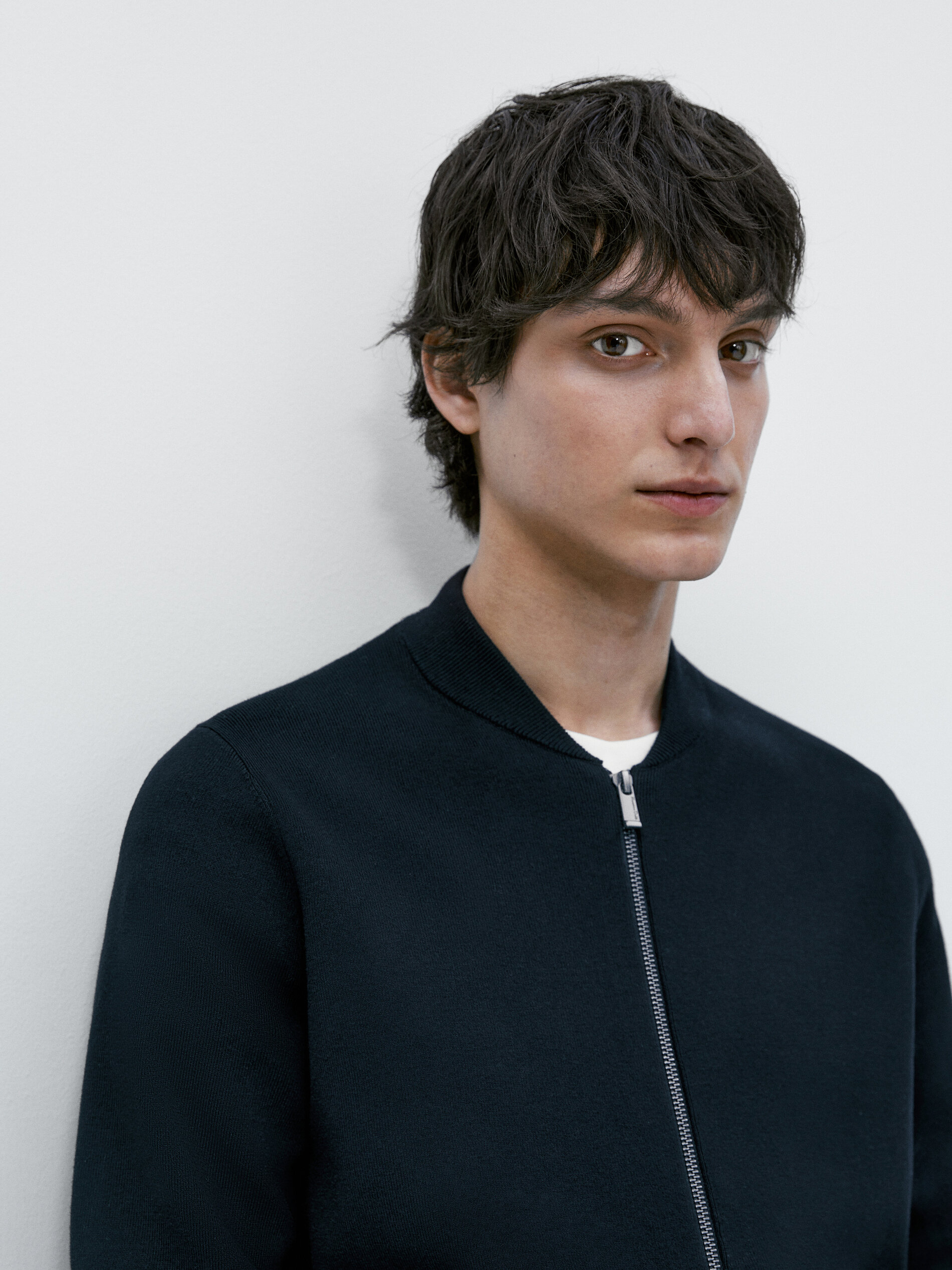 Cardigã estilo bomber - AZUL MARINHO