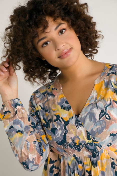 Bellieva-Bluse, Stillfunktion, Wickeloptik, Langarm
