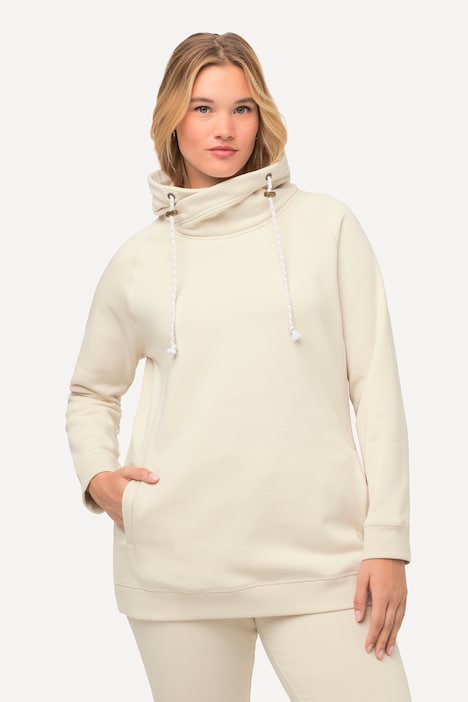 Sweatshirt, weiter Stehkragen, Taschen, Raglan-Langarm