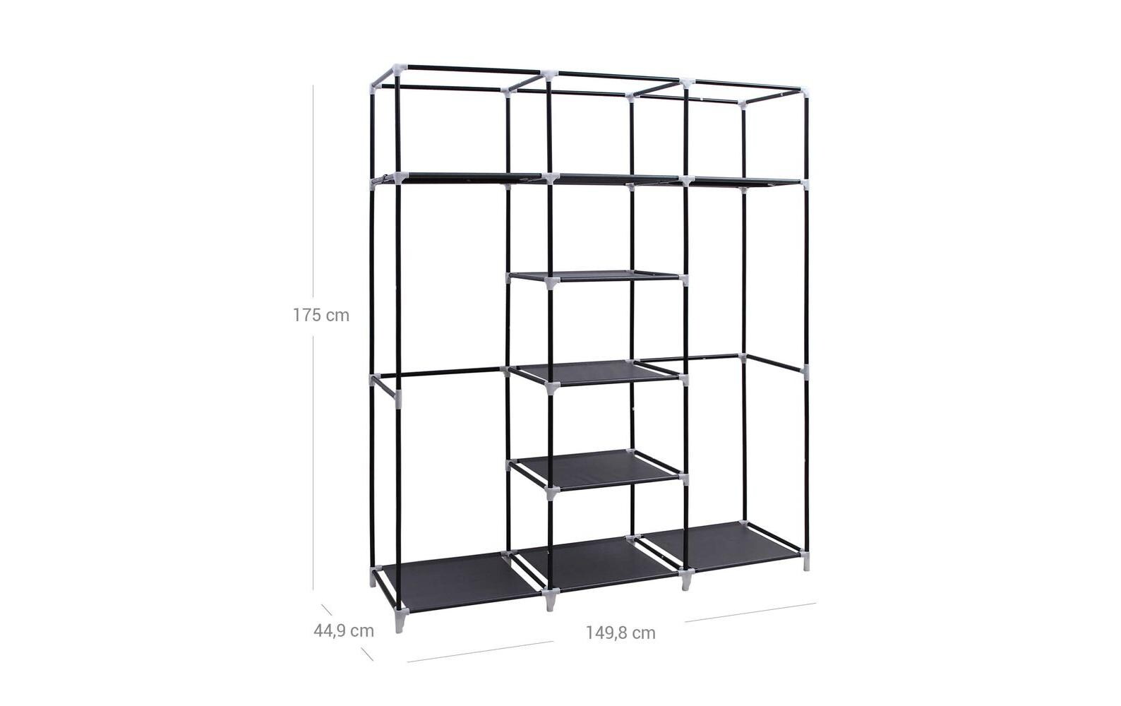 Regal 150 cm x 175 cm, SchwarzStoffschrank