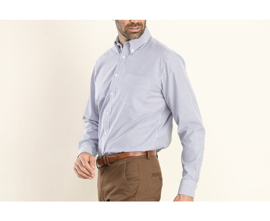 Chemise rayée bleu océan et blanc - KELLEN