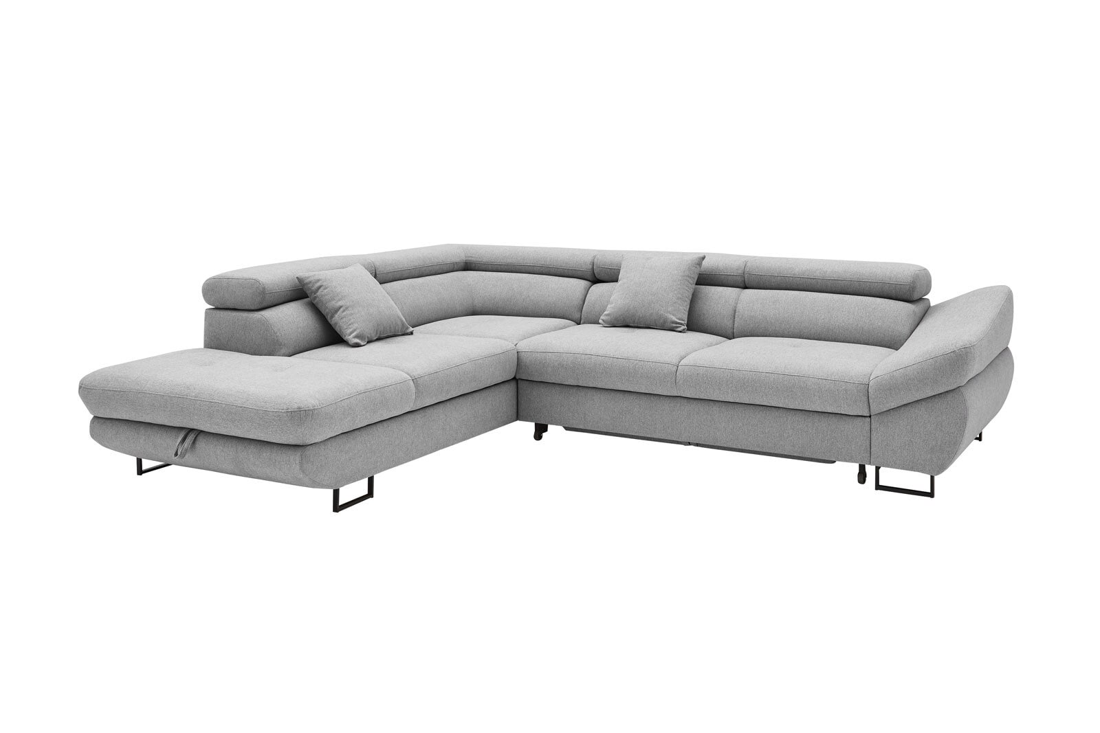 CASAVANTI Ecksofa FABIO 235 x 280 cm Primo hellgrau