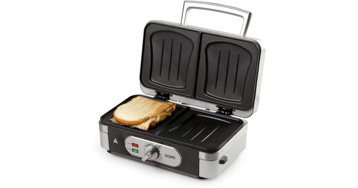 DomoSnackmaker 3-in-1: croque-wafel-grill DO9136C  (Grijs)