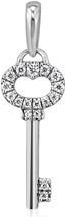 Diamanten hanger sleutel voor dames, witgoud, platina