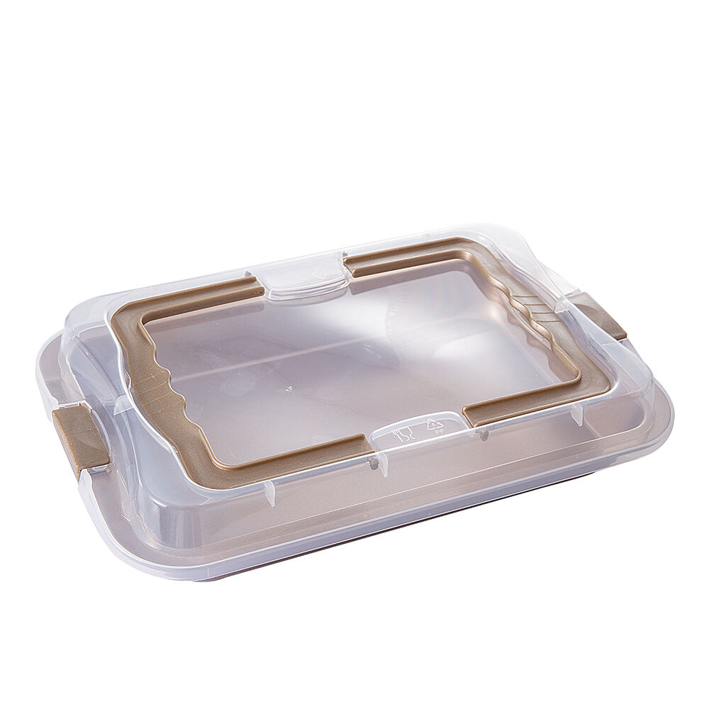 Moule rectangulaire anti adhérent avec couvercle de transport