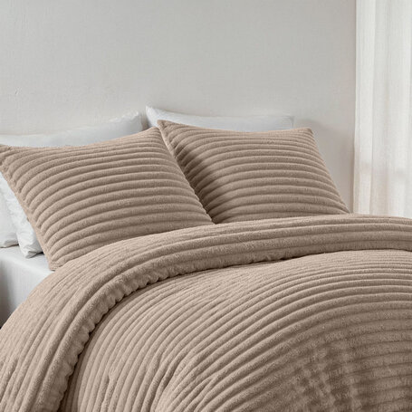 Dekbedovertrek Teddy Rib - Taupe
