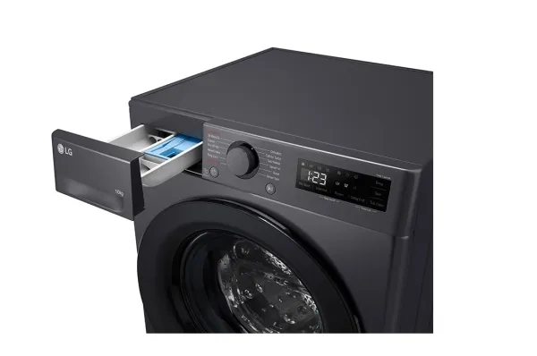 LG Serie R5 F4WR510SBM - Vaskemaskine - bredde: 60 cm - dybde: 62 cm - højde: 85 cm - frontbetjening - 10 kg - 1400 rpm - lys sort