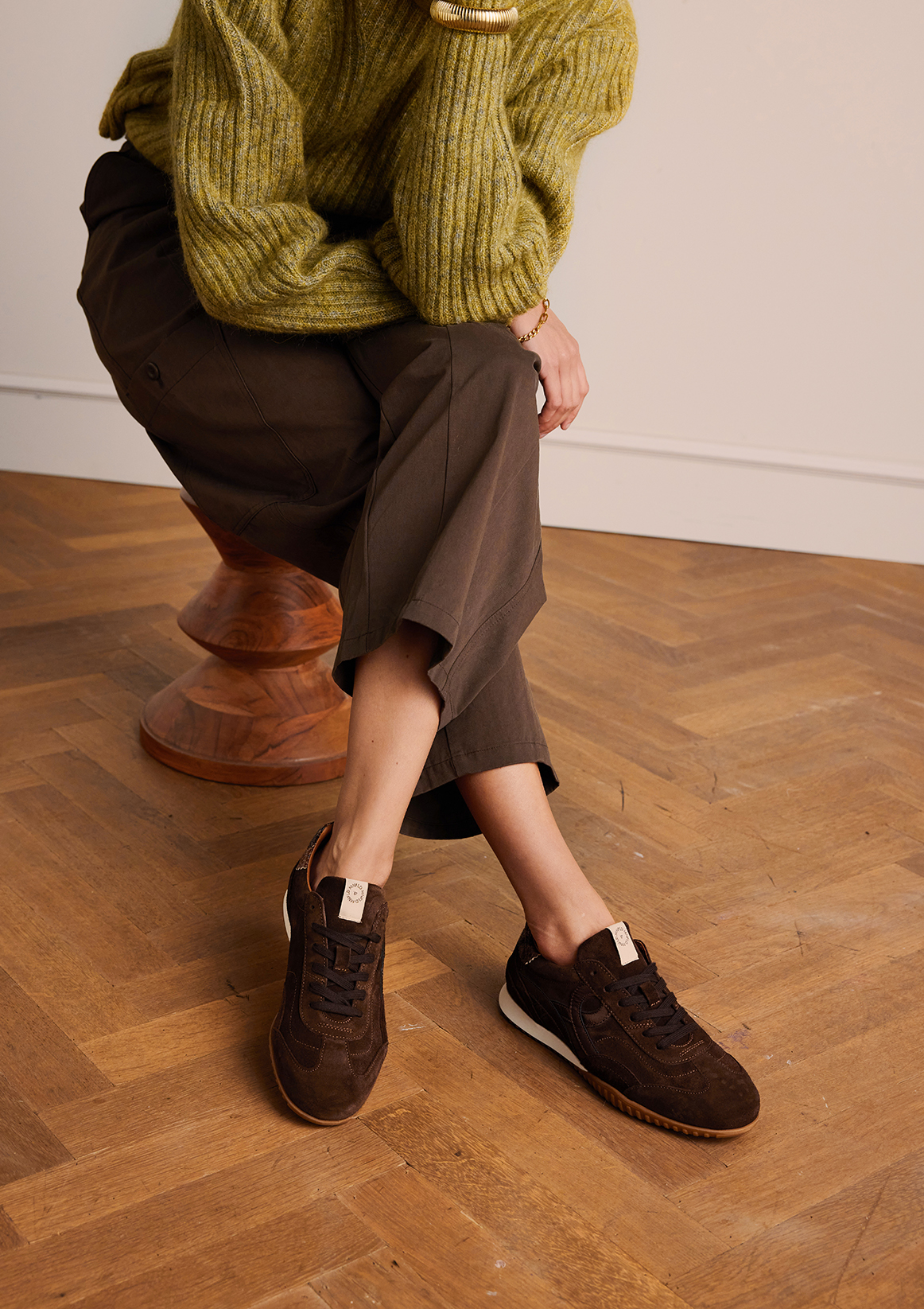 Bruine suède sneakers
