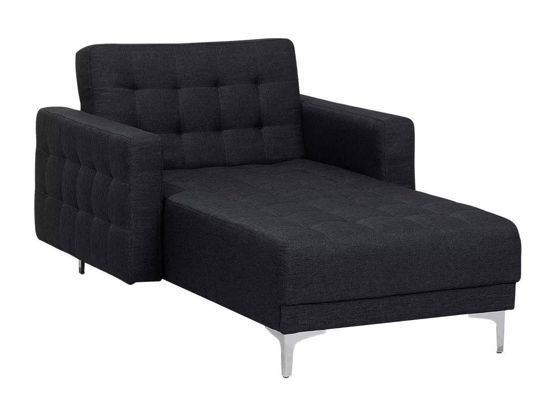 Chaise longue en tissu gris graphite ABERDEEN