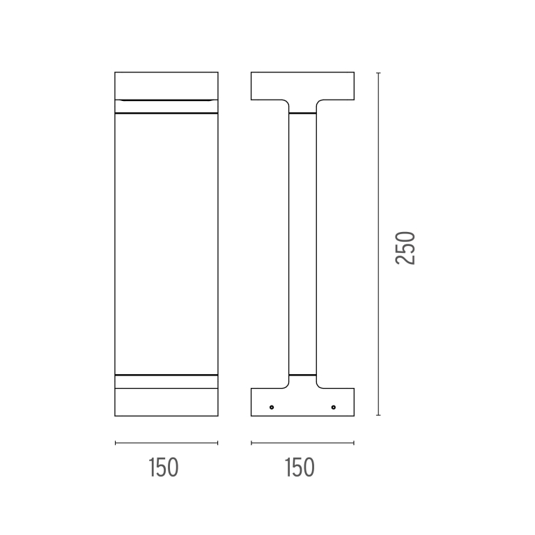 Flos Casting T 150x250 sokkellamp LED 2700K zwart