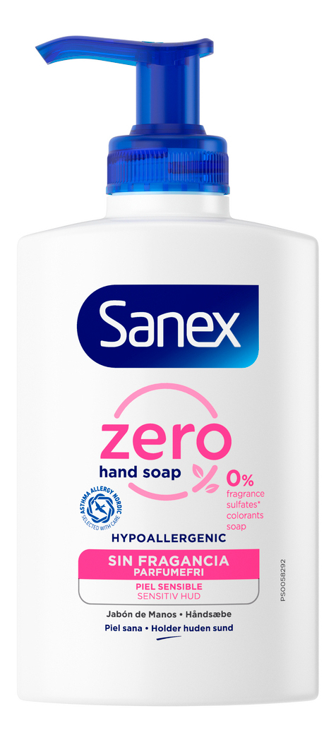 Sanex Flyd. Håndsæbe Zero % - 250 ml.