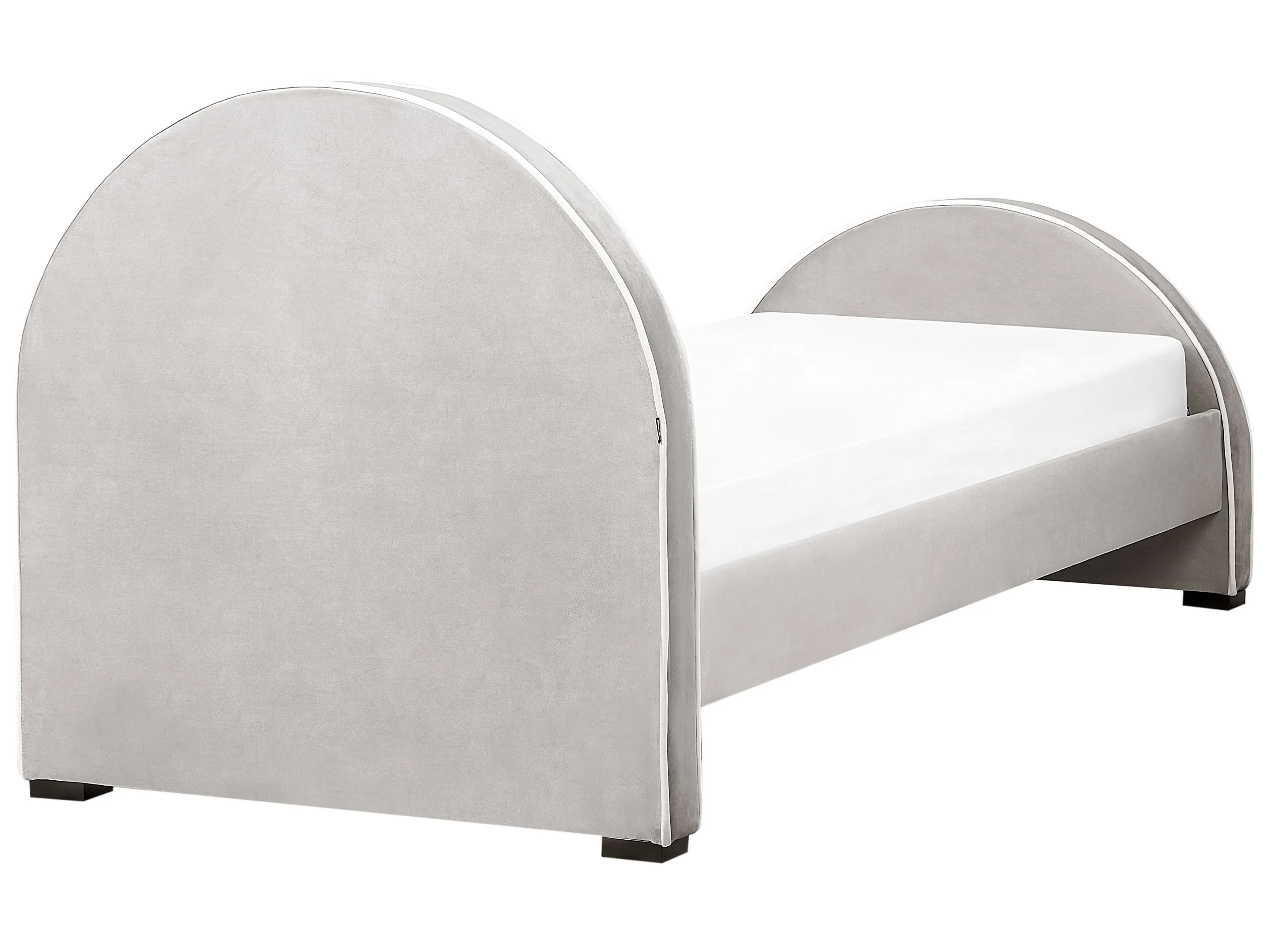 Kinderbed Fluweel NOZAY 90 x 200 cm Lichtgrijs