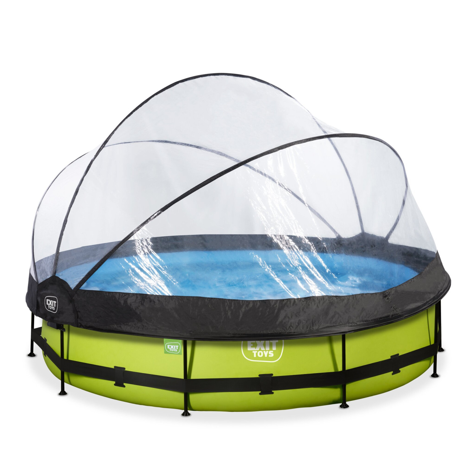 EXIT Lime zwembad ø360x76cm met filterpomp en overkapping -