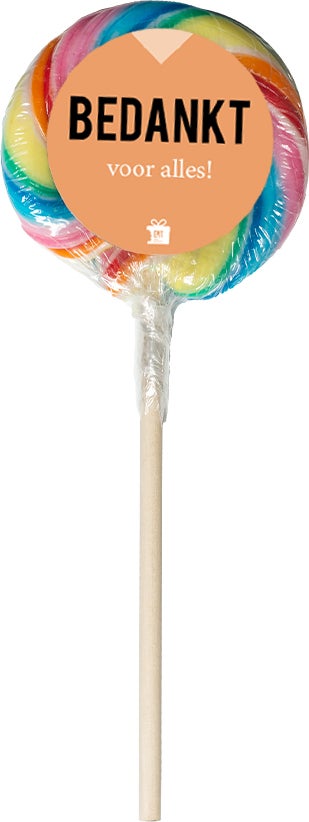 Regenboog lolly bedankt voor alles
