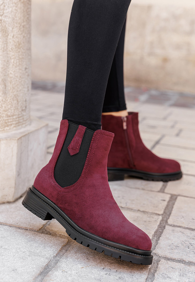Bottines femme bordeaux Nevea