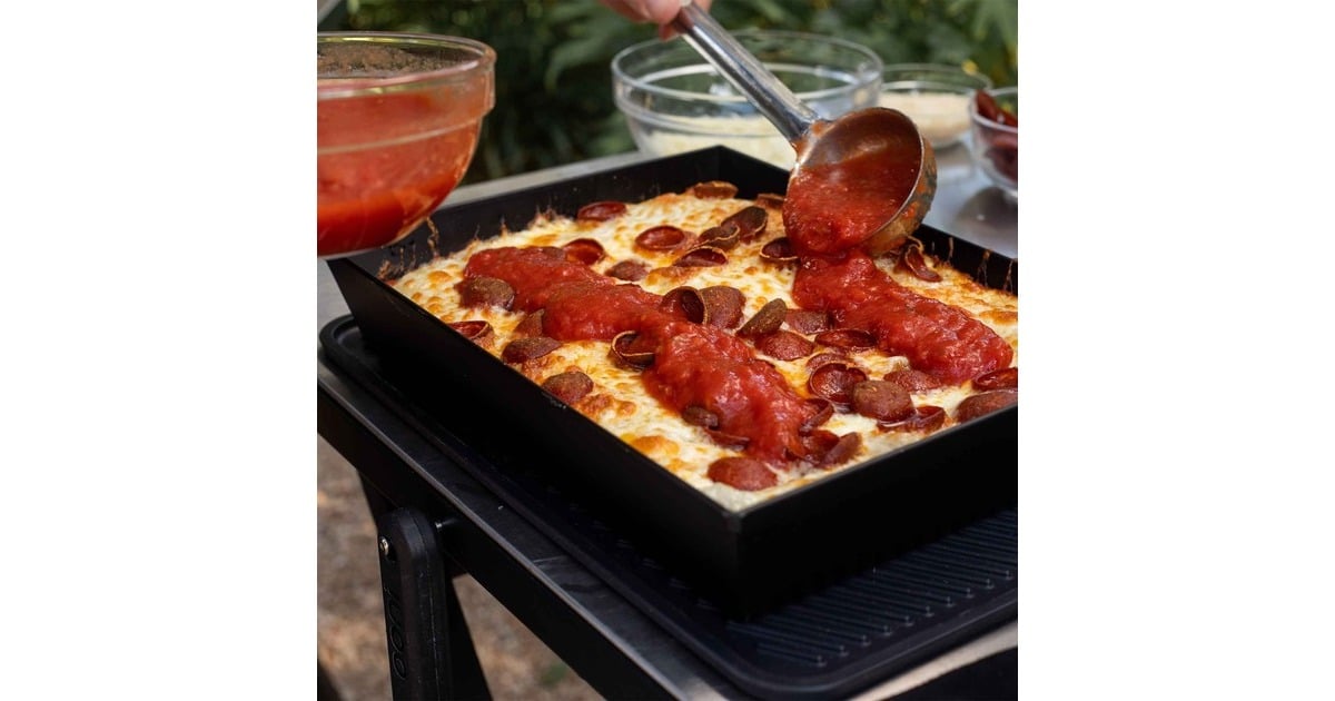OoniDetroit Style Pizza Pan Small (24cm x 16cm) bakvorm  (Grijs/zilver, Incl. deksel)