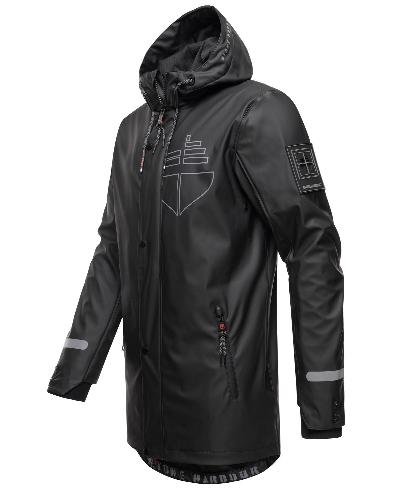 STONE HARBOUR Herren Outdoor Regenjacke Wasserdicht Anorak Parka Mantel mit Kapuze Tamio
